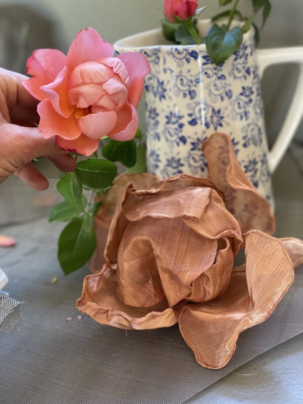 Copper Rose sculpture